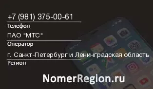 Кто звонил с 9813750061 - регион и оператор